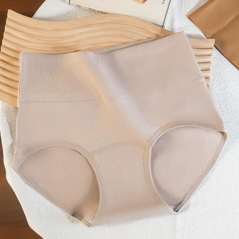 High Waist Antibacterial Breathable Solid Color Cotton Crotch Women Underwear