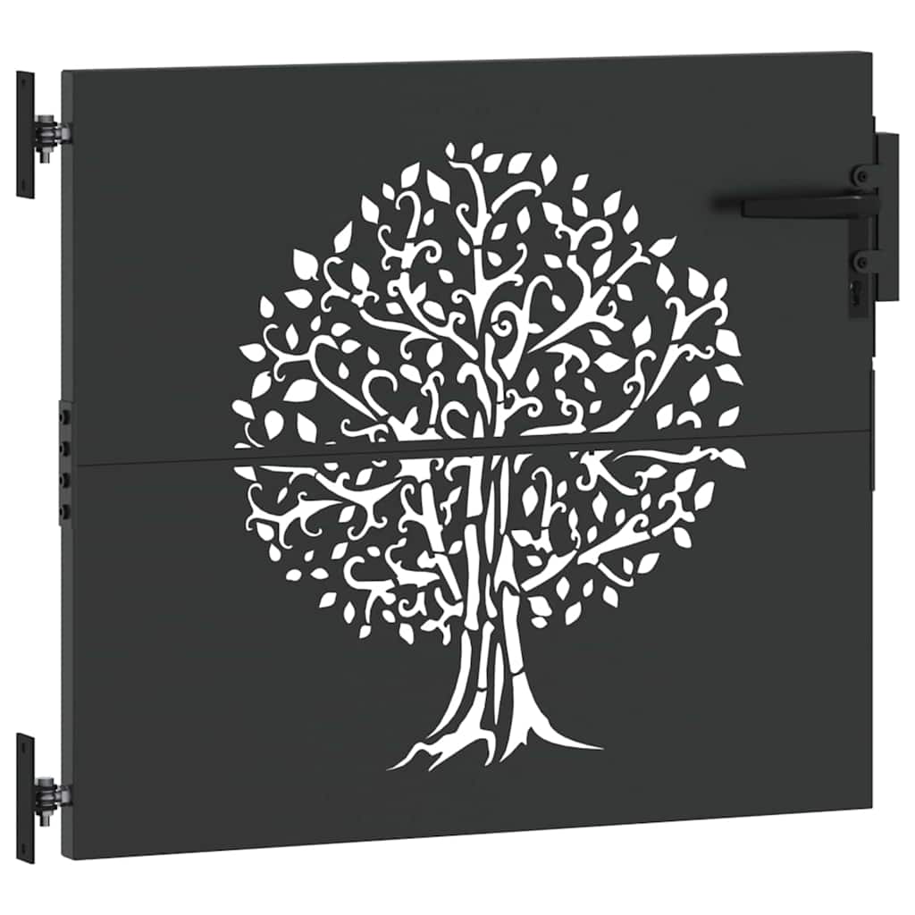 Garden Gate Black 85 X 100 Cm Powder Coated Steel