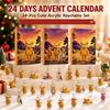 Day Christmas Advent Calendar with 2D Acrylic Keychains Cow-Themed Surprise Box Set