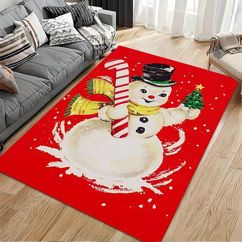 Snowman Christmas Carpet Design suitable as a non-slip mat for the living room or bedroom sofa