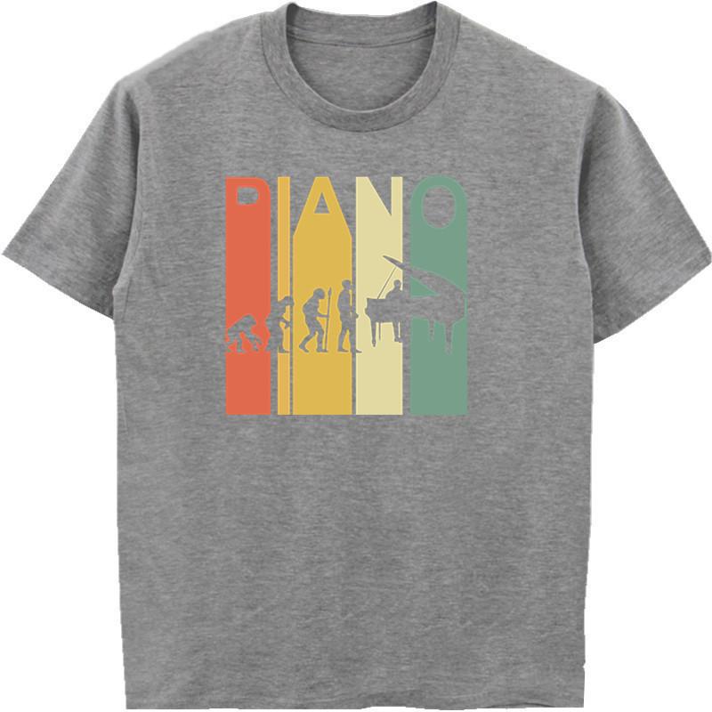 Vintage Retro Evolution Of Piano TShirt Unisex ONeck Short Sleeve Cotton T Shirt Hip Hop Tees Tops Harajuku Streetwear