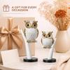 Elegant White & Gold Owl Showpiece Set – Modern Home Décor