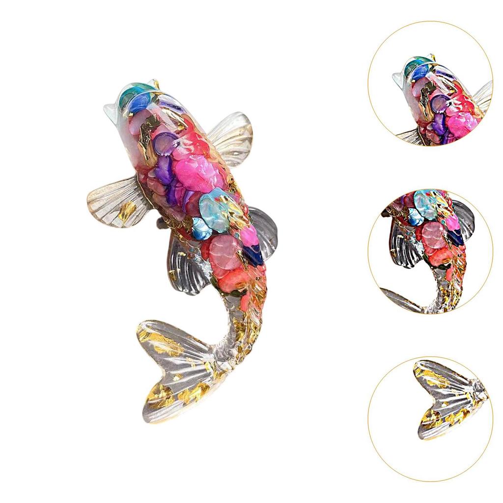 דג קרפיון זכוכית 6 ס"מ קישוט שולחני אוסף יצירה ידנית חלק לרכב