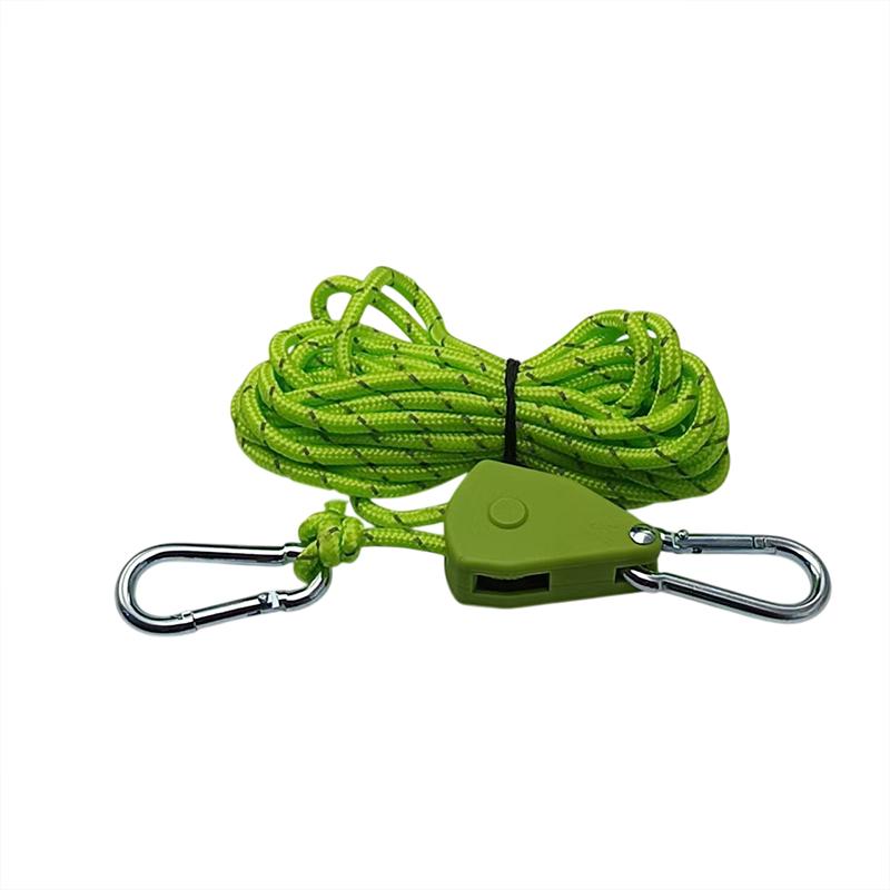 1PC 4M Reflective Outdoor Tent Rope with Ratchet Pulley for Camping, Awning, Wind Rope