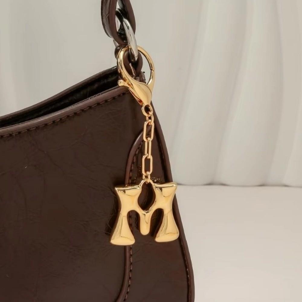 Gold Color Capital Letter Key Chains Metal English Letters Pendant Initial Letter Key Chains DIY