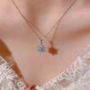 Women's Blue Zircon Snowflake Necklace: Trendy, Versatile Clavicle Chain Luxury Fashion Accessory