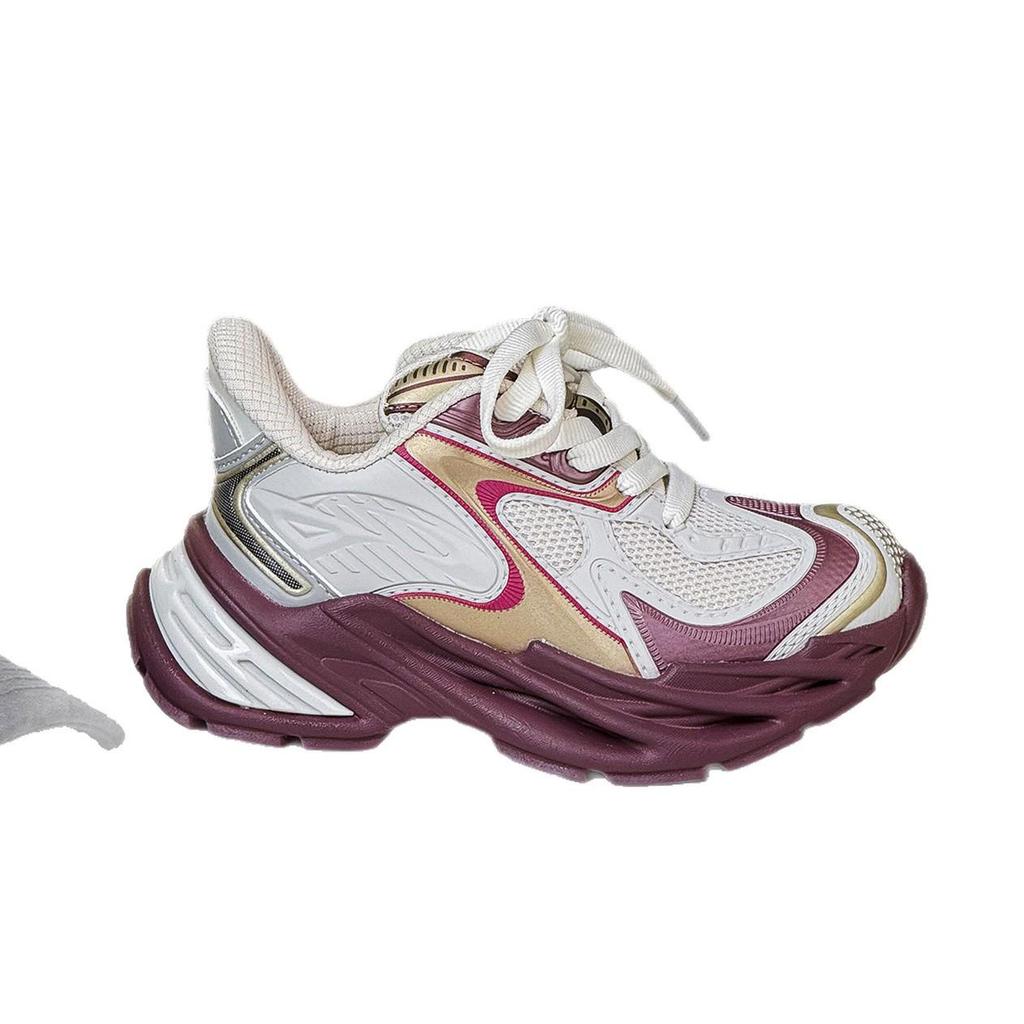 Spring 2026 Girls' Fashionable Lace Bow Trainer Shoes with Double Shoelaces