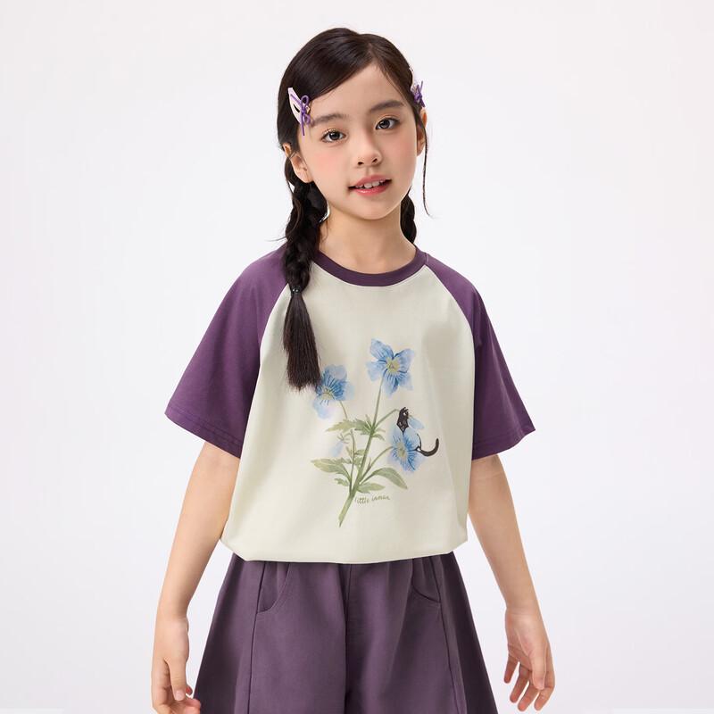 Girls  Summer Cartoon Print T-Shirt 130