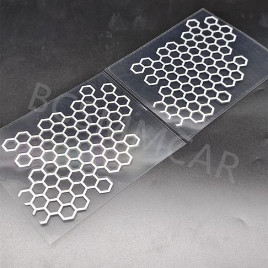 2P Honeycomb Style Car Stickers Oil Tank Body Decor Headlight Tint Film Decal