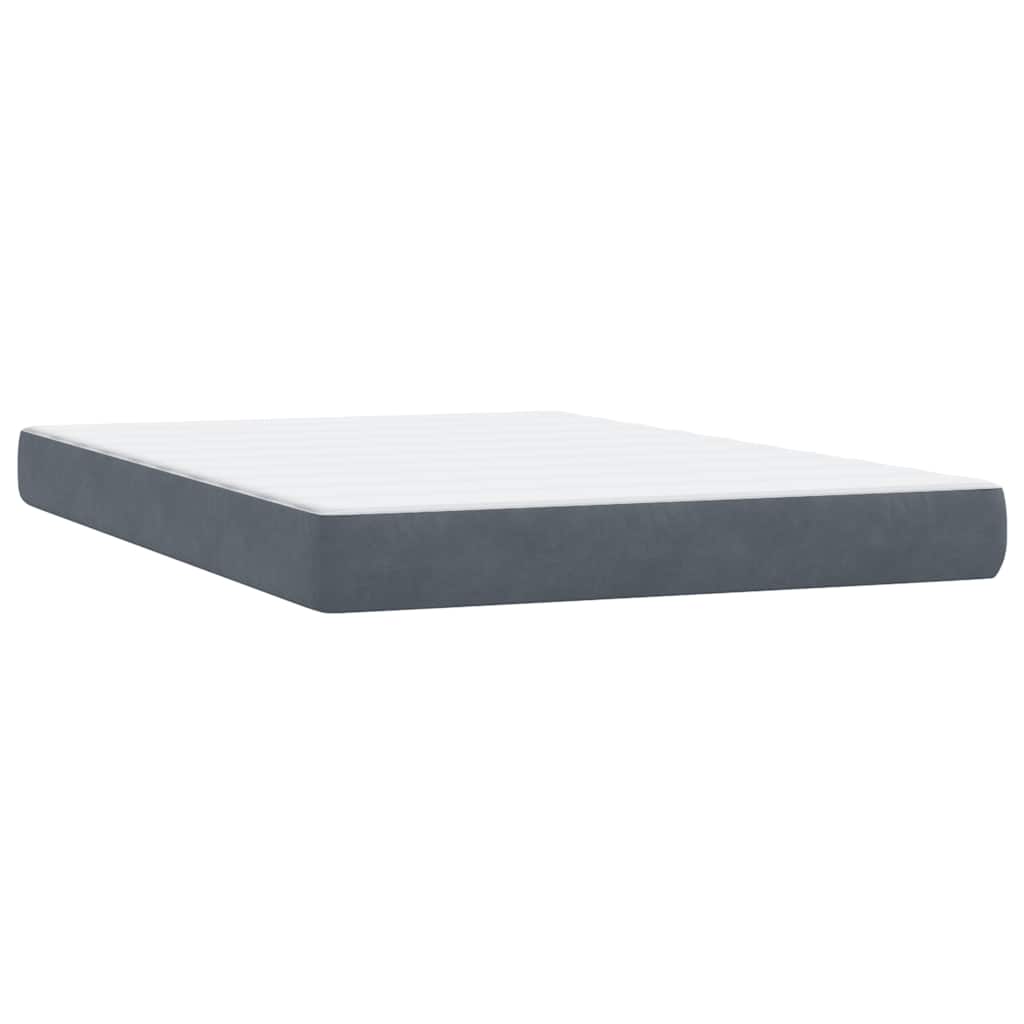 Box Spring Bed with Mattress Dark Gray 160x210 cm Velvet