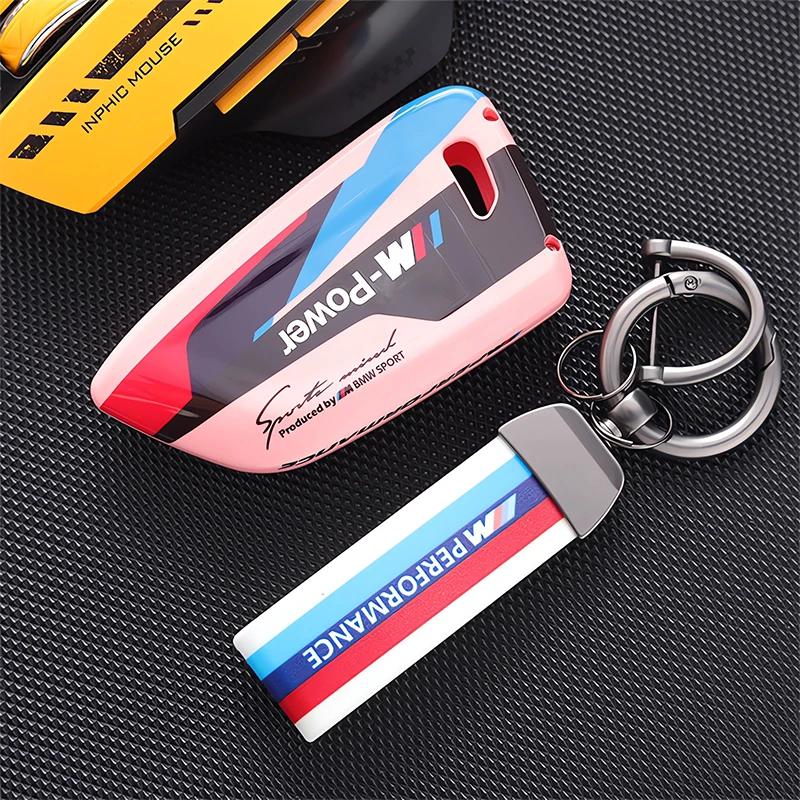 BAGH3 Car Sticker ABS Carbon Fiber Car Key Case Cover Shell For BMW 1 3 5 7 Series X1 X3 X4 X5 X6 G20 G30 F15 F16 G01 G02 G05 F10 F20 pklg3