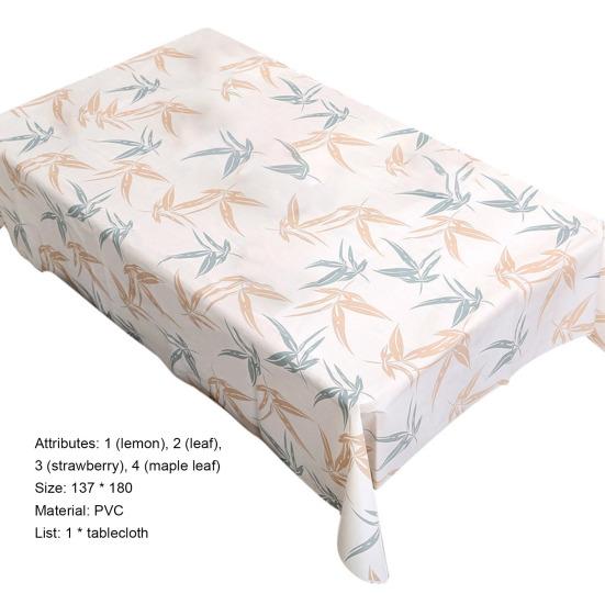 Fruit Leaf Print Tablecloth Oil Proof PVC Wrinkle Resistance Tea Table Cover Home