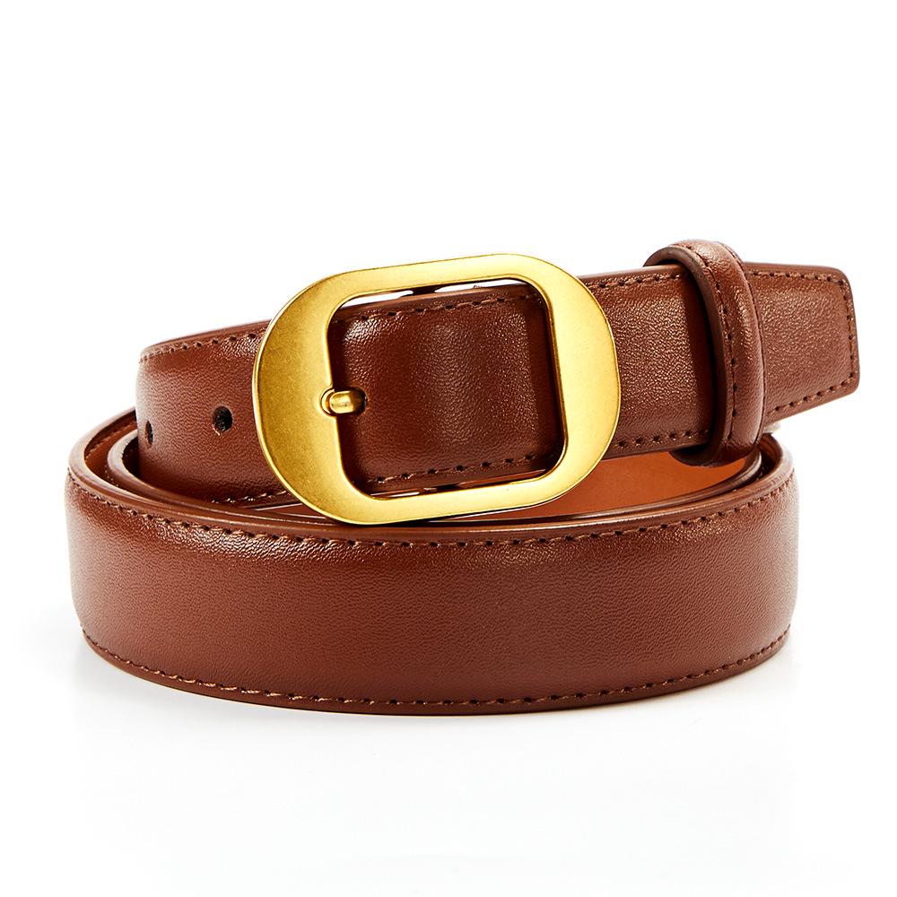 Genuine Leather Women s Belt with Versatile Pin Buckle Decoration for Jeans
