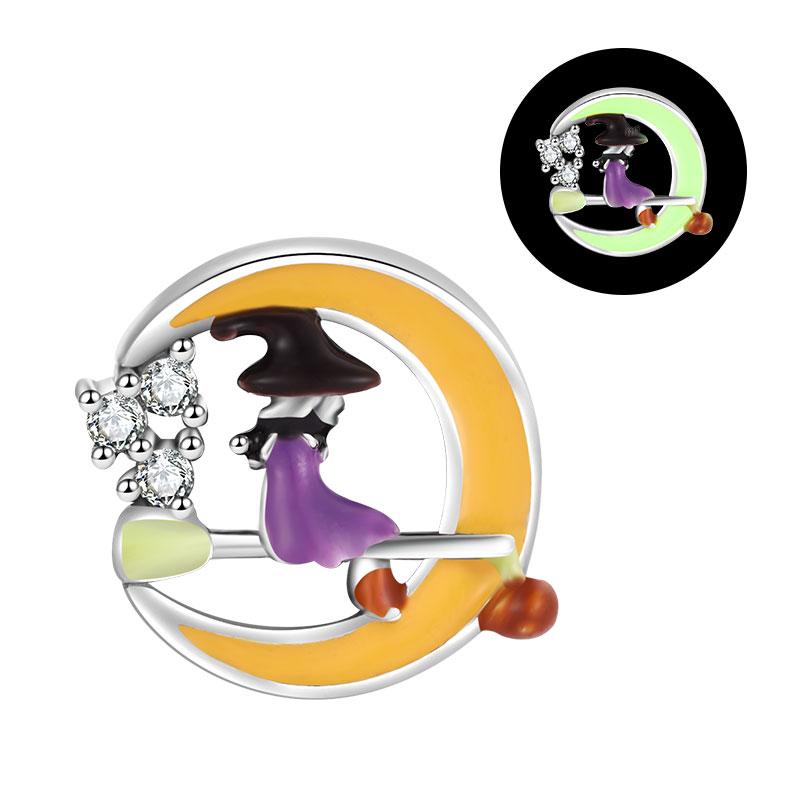 Original Charms Bead Copper Halloween Noctilucent Pumpkin Skull Candy Pendants Fit Diy Bracelet For Women Jewelry Gift