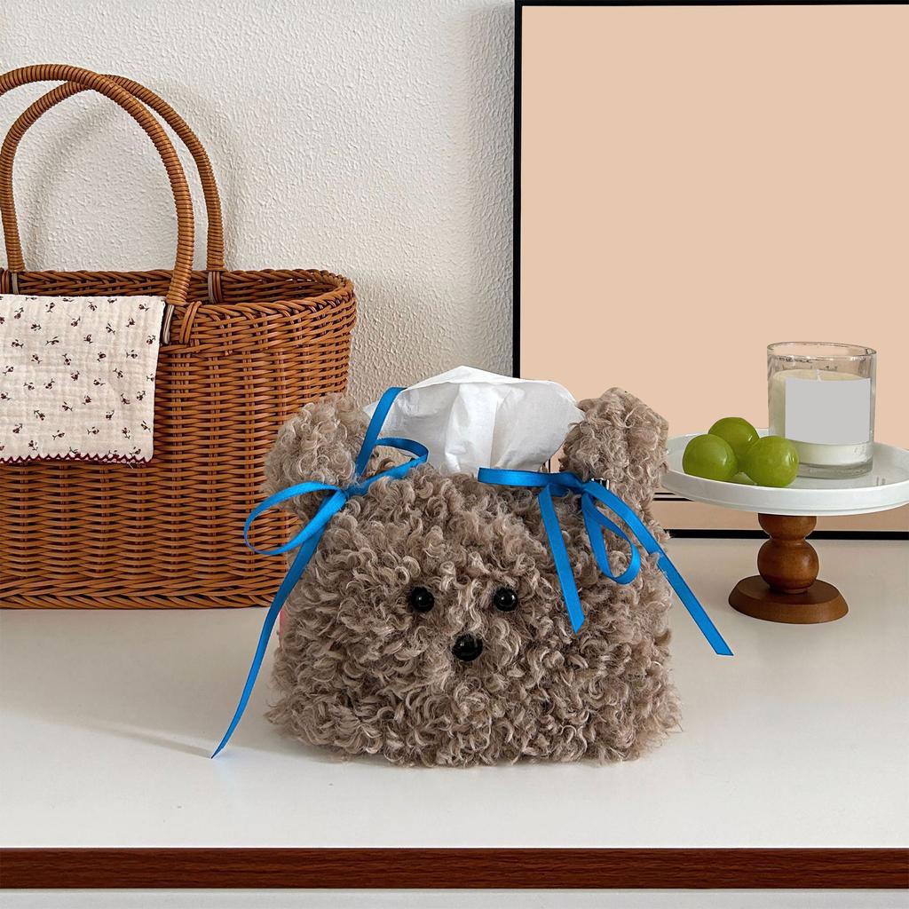 Modische Plüsch-Taschentuchaufbewahrungshülle Praktische Taschentuchaufbewahrungsbox Haushalt für Erwachsene und Hausfrauen Tägliche Nutzung