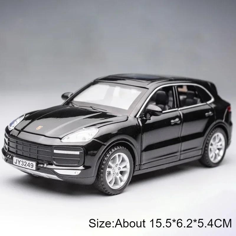 1:32 Cayenne Turbo 911 GT3 Car Model Toy Alloy Diecast Music Light Doors Opened Pull Back Miniature Vehicle Boy Interactive Toys