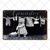 Segni Targa Retro per Lavanderia Segno Pittura su Latta Vasca Idromassaggio Bagno Metallo Poster Adesivi Murali Vintage Decorazione Casa Piatti 20x30cm