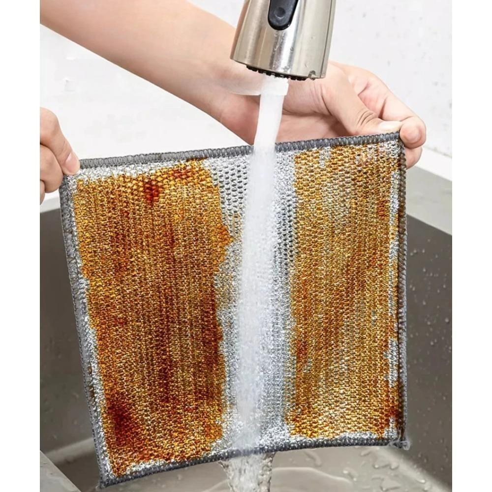 20CM Magic Cleaning Cloth Thickened Double -sided Metal Steel Wire Rags Kitchen Pot Dish Pan Washdishing Cloths Towel Clean Tool