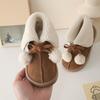 Girls Snow Boots Cute Lapel Autumn and Winter New Children Girl Treasure Short Gang Retro Korean Hairball
