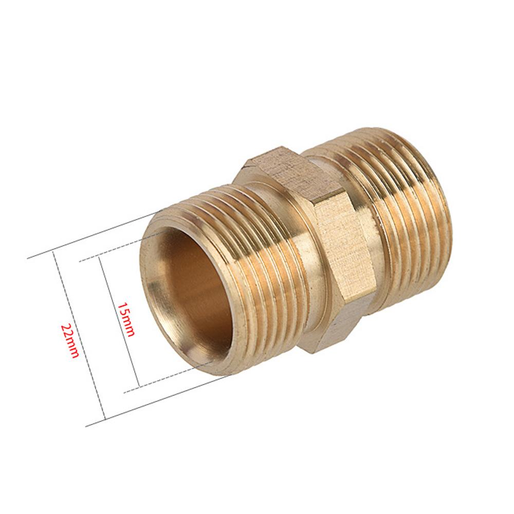 

Латунный адаптер для мойки под высоким давлением M22 *1,5 с резьбовым соединением, шланговый соединитель для распылителя воды, запасные части для мойки автомобиля City Wolf