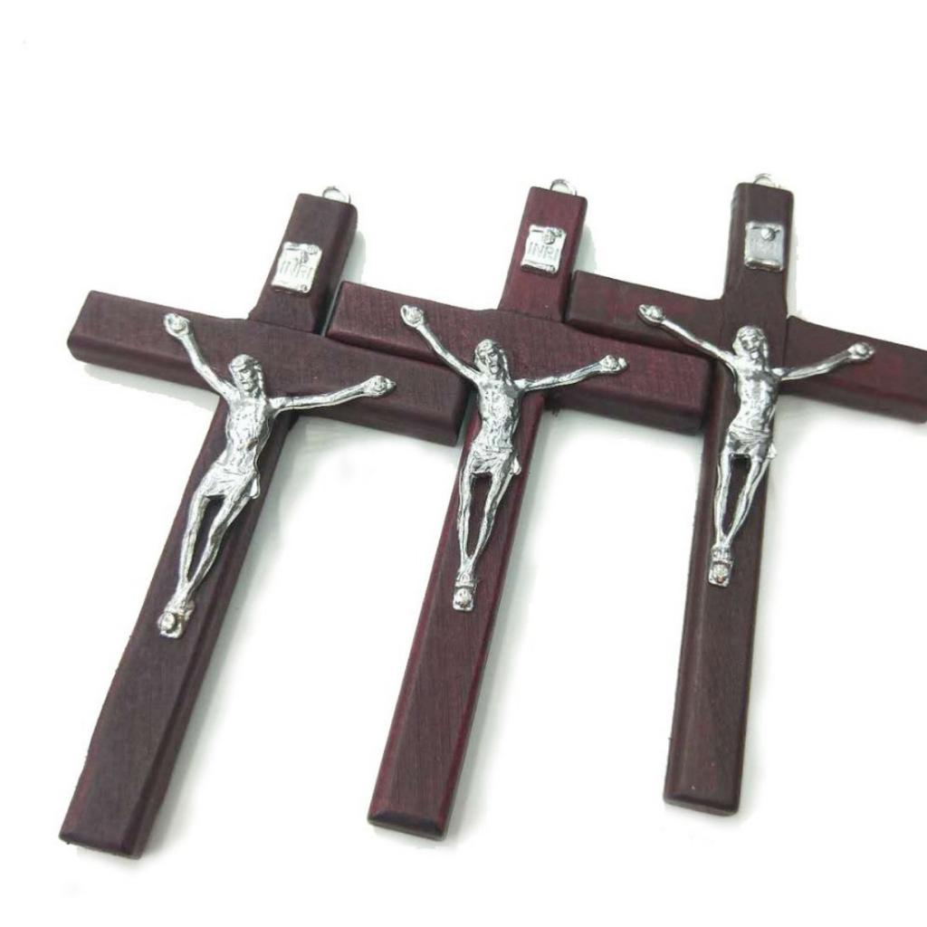 1 Stück Handgefertigtes Holzkreuz Christus Statue Religiöses Gebet Handhaltendes Kreuz Anhänger