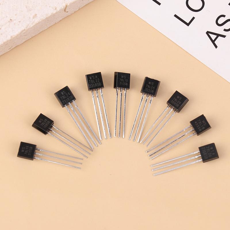 10Pcs Three-Terminal Voltage Regulator Ws78L05 78L06 78L08 78L09 78L12 Accessories
