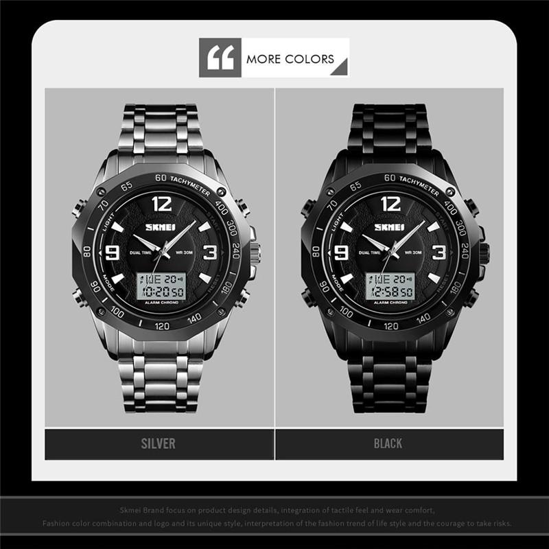 Fashion Casual Watch Dual Display Watches Man Digital Analog Men's Watch Waterproof Business Watch