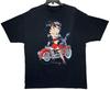 Vintage 90s Betty Boop Biker Chick Motorcycle Black Harley T Shirt Large 1992 Unisex T-Shirt