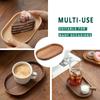 Japanese Wooden Serving Tray Oval Solid Wood Tea Coffee Snack Plate Small Exquisite Kitchen Tray