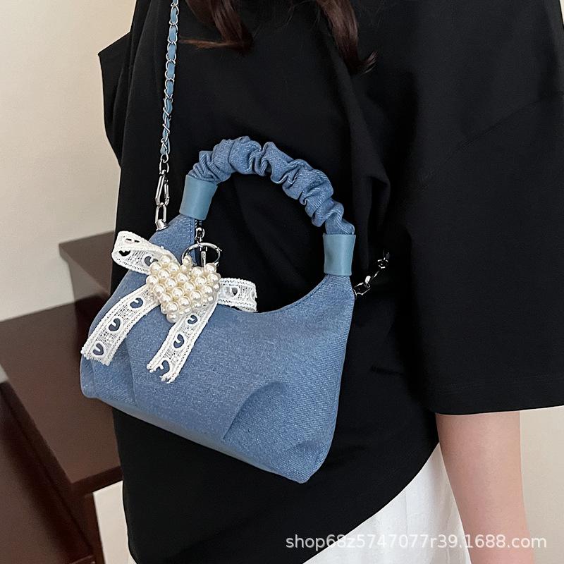 Niche Design Pleated Handbag 2025 Spring New Korean Version Trendy Personalized Shoulder Bag High Value Messenger Bag
