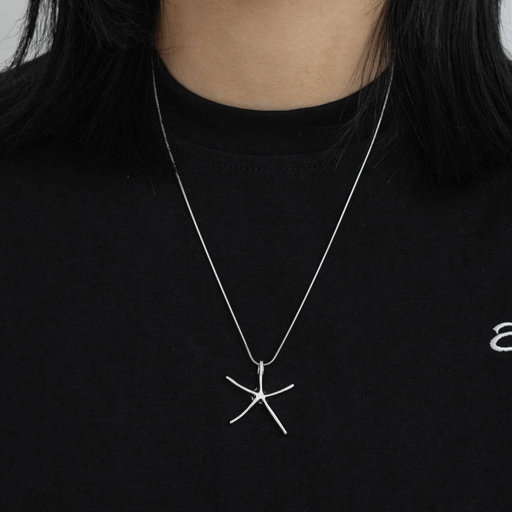 Minimalist Starfish Pendant Necklace for Women - Niche Design, Versatile Clavicle Chain, Vacation Style Fashion.