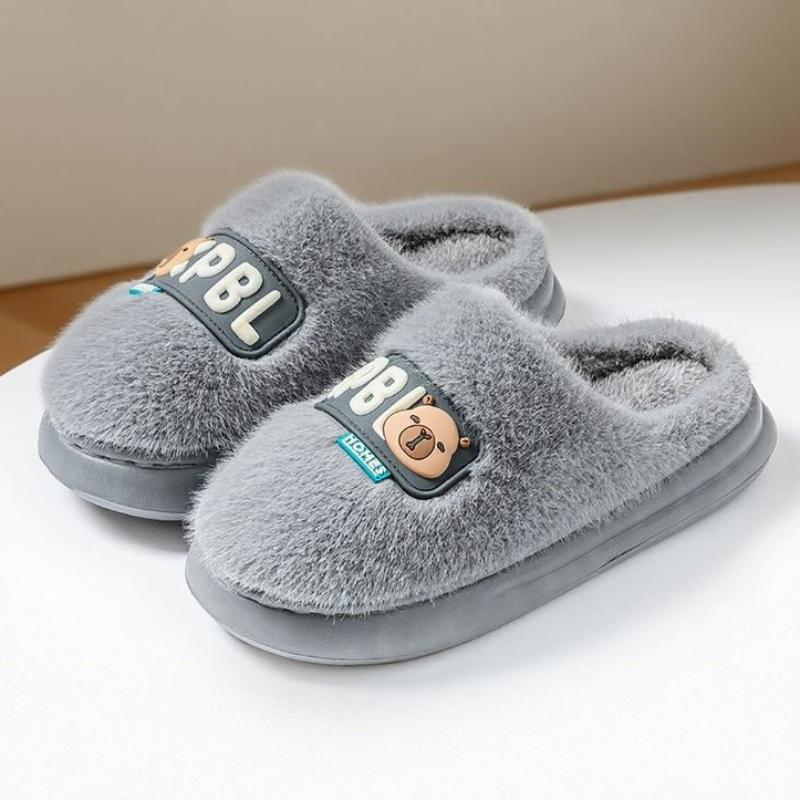 Cartoon New Cotton Slippers for Men and Women Fashion Thick-soled Plus Velvet To Keep Warm Autumn and Winter Cotton Slippers