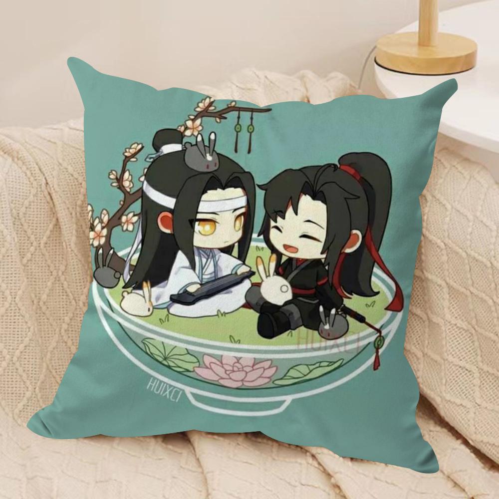MMo DDao ZZu SShi Cushion Cover Soft Plush Fabric DoubleSided Printed Sofa Cushion Cover for All Seasons Home Decor Gift