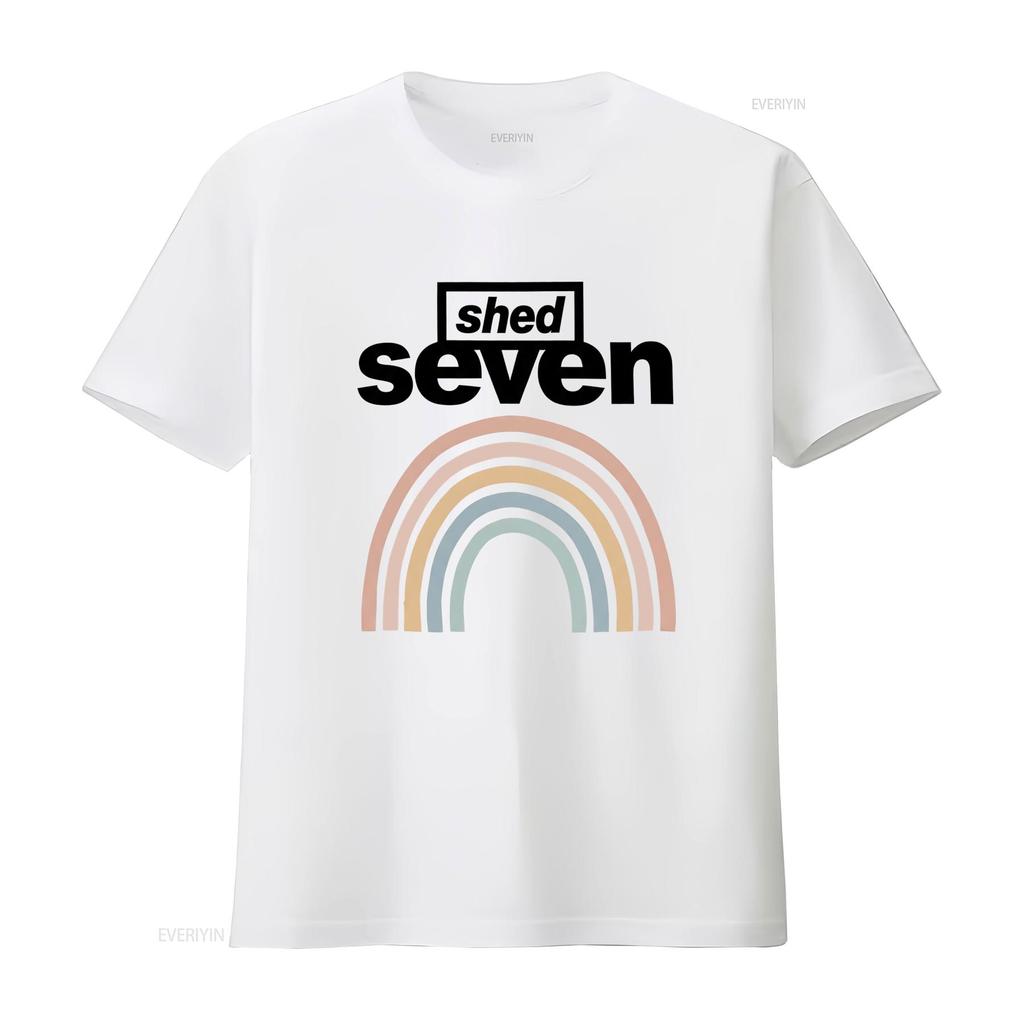 Shed Seven T Shirt Vintage Washed Stylish Versatile Slightly Casual Streetwear Stretched Designer Clothes Comfortable