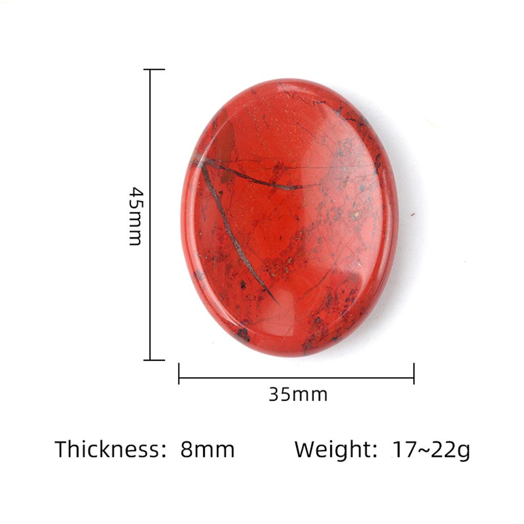 1Pc Healing Crystals Ornaments Decorative Recesses Thumb Relief Stone Oval Yoga Stone Energy Gemstone Home Decor Small Furnishings Jewelry 35x45mm