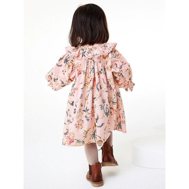 Autumn and Winter Girls' Floral Princess Dress 2023 New Kidsren's Long-Sleeved Dress Dress Little Girl's Fashionable Pure Cotton Dress