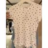 American Skims In Stock Summer New Gyaru Set Valentine's Day Series Lace Floral Short Sleeve T-shirt Trousers Women