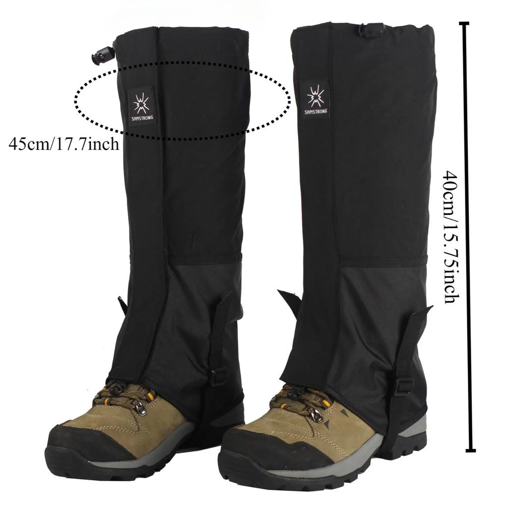 A Pair/2 Brand Professional Leg Gaiters, Unisex Outdoor Skiing Snowshoes for Desert Hiking, Snowproof and Sandproof