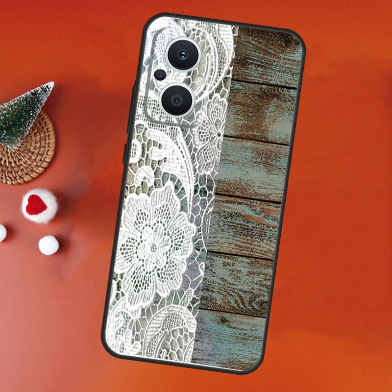 Western Rustic Barn Wood Lace Case For OPPO Find X9 X5 X6 X8 Pro OPPO Reno 14F 13F 12F 11F 10 12 13 14 Pro 7 8 Lite Cover