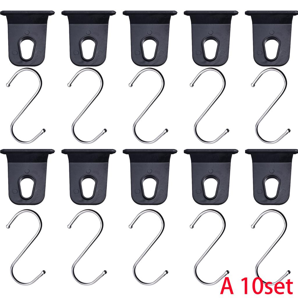 Durable Camping Awning Hooks Clips Racks with S Hooks Outdoor Exterior Parts for RV Camper Caravan Travel