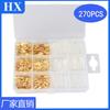 270Pcs/Box Straight Plug Terminal Connectors, Male Female Quick Crimp Terminals