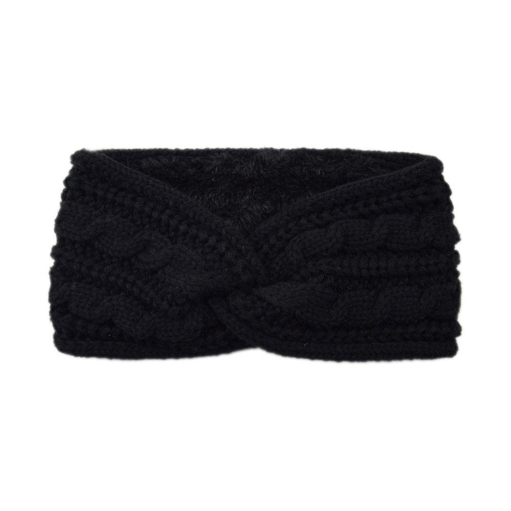 Wool Thicken Knitting Wide Headband For Women Plush Lined Headwrap Turban Hairbands Autumn Winter Wide Elastic Hair Bands