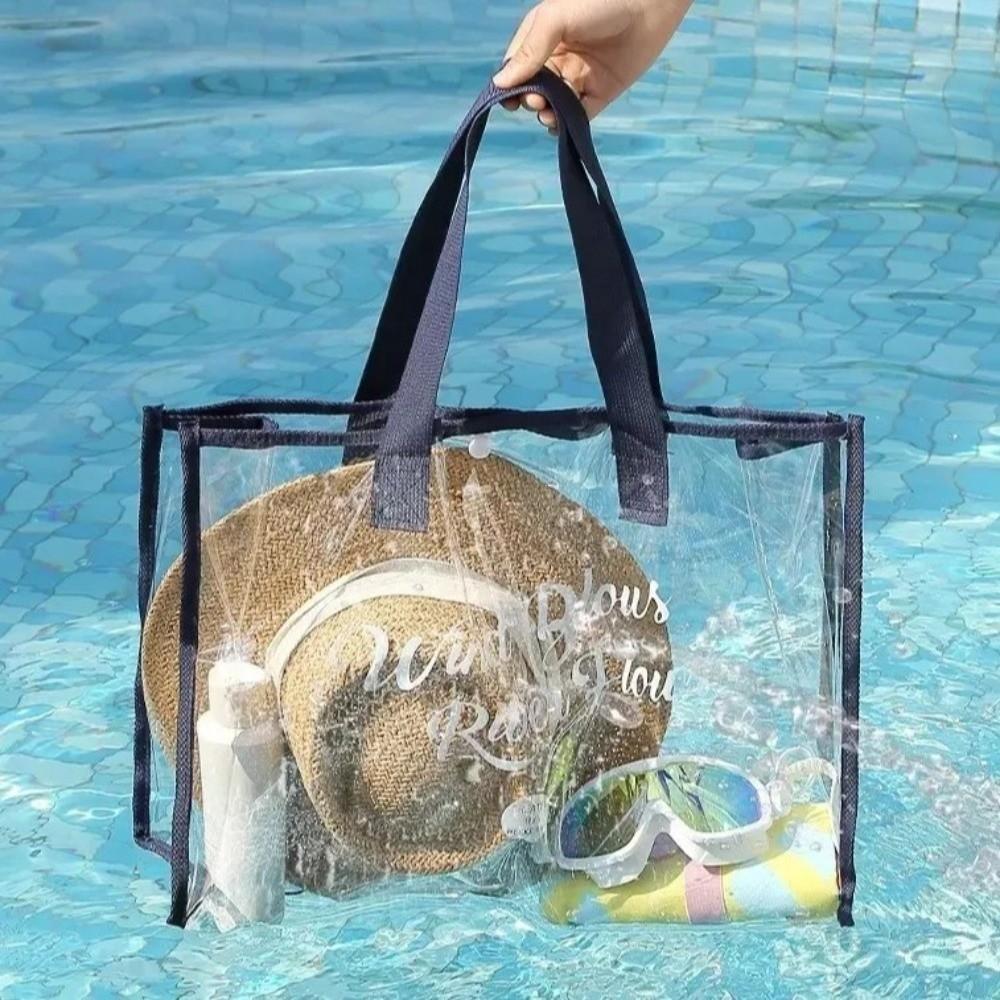 New Large Capacity Cosmetic Storage Bag Multi-functional Thickened PVC Makeup Bag Handheld Waterproof Swimming Bag Travel