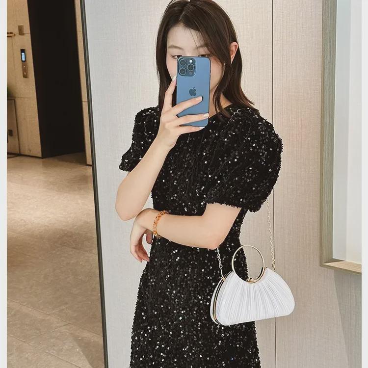 Elegant Pleated Evening Clutch for Women