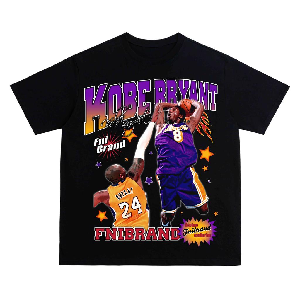Letni bawełniany T-shirt Street Wear Koszykówka Kobe Bryant Nadruk graficzny Luźny T-shirt Top Męski T-shirt dla mężczyzn i kobiet
