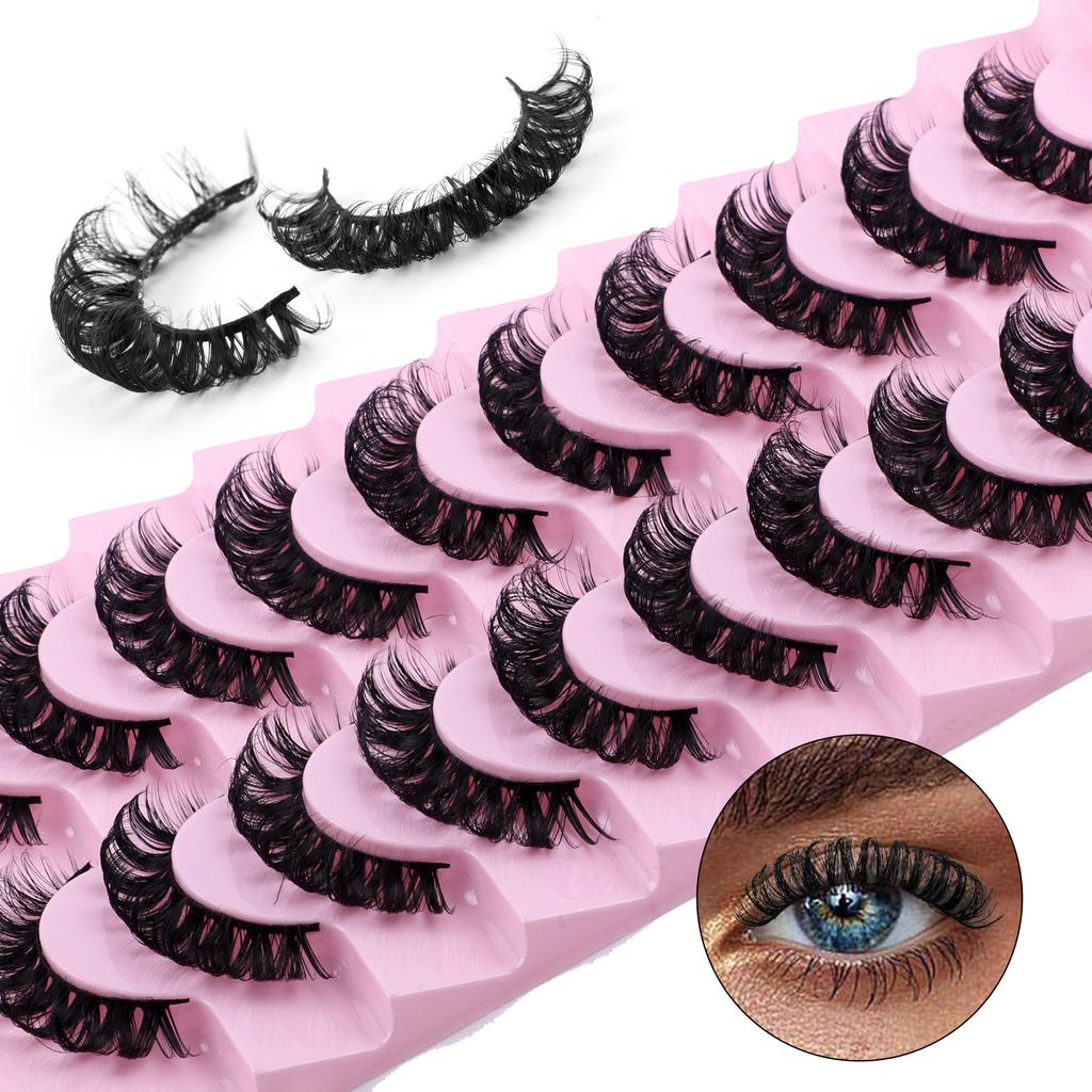 10 Pairs Of Curled False Eyelashes D Song Thick Curl Planting Grafting Natural Eyelashes