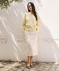 Left Seoul Corduroy Back Slit Midi Skirt [Ivory]