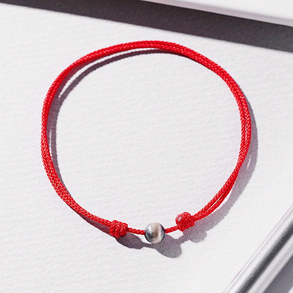 Jbans Classic Brushed Silver Ball String Knot Bracelet (C2503Ac1309)