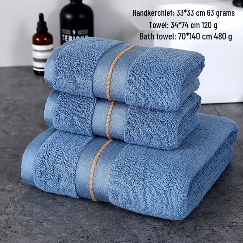 Bamboo Fiber Bath & Face Towel Set - Thickened and Absorbent 33x33cm Square Towel озеро синий