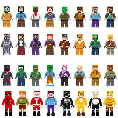 32 Cartoon World Figurine Scenes With Small Particles Assembled Building Block Toys